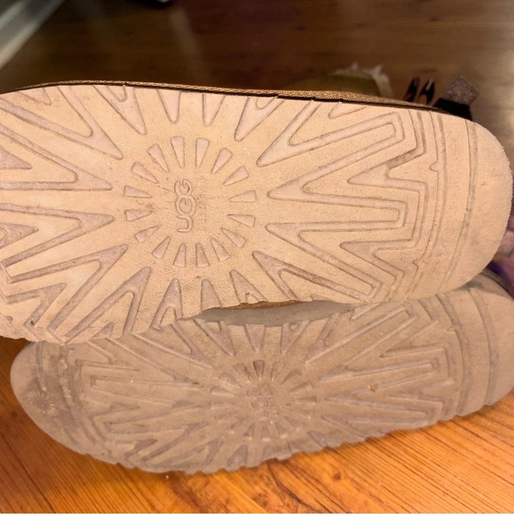 UGG Cozy Tan Suede Boots with Fur Lining